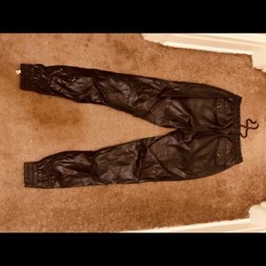 Black Leather pants w/ gold zippers